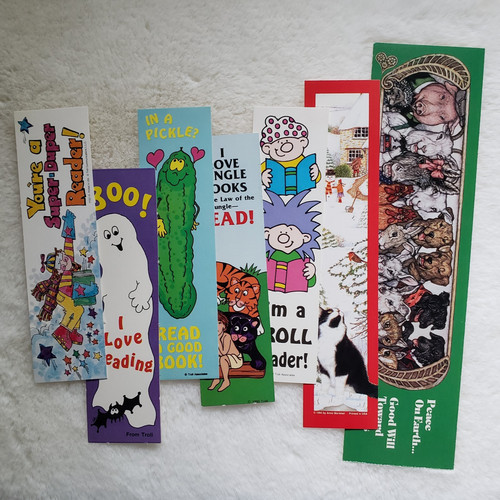 Vintage 1990s paper bookmark - paper,